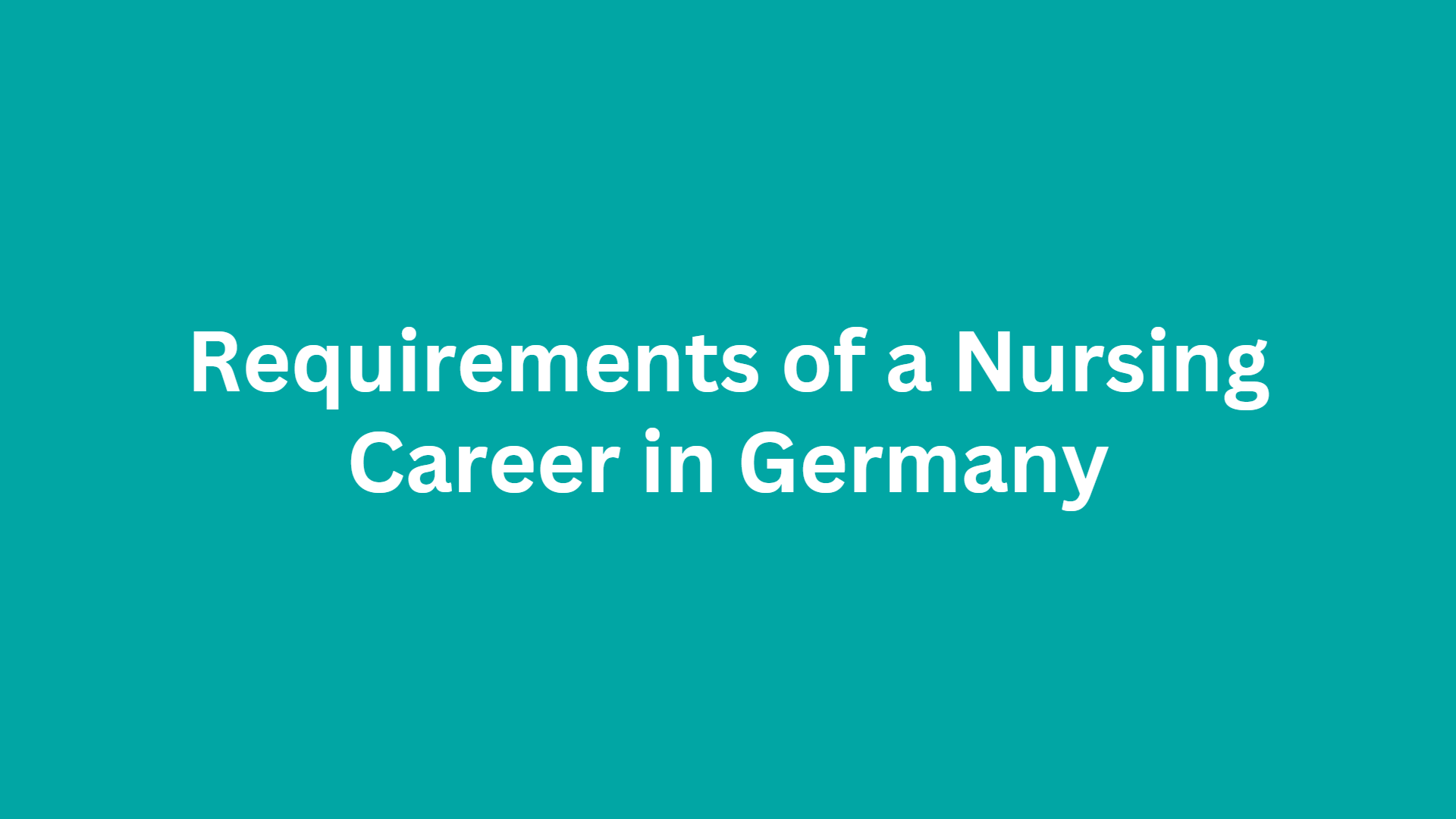 requirements for nursing in germany